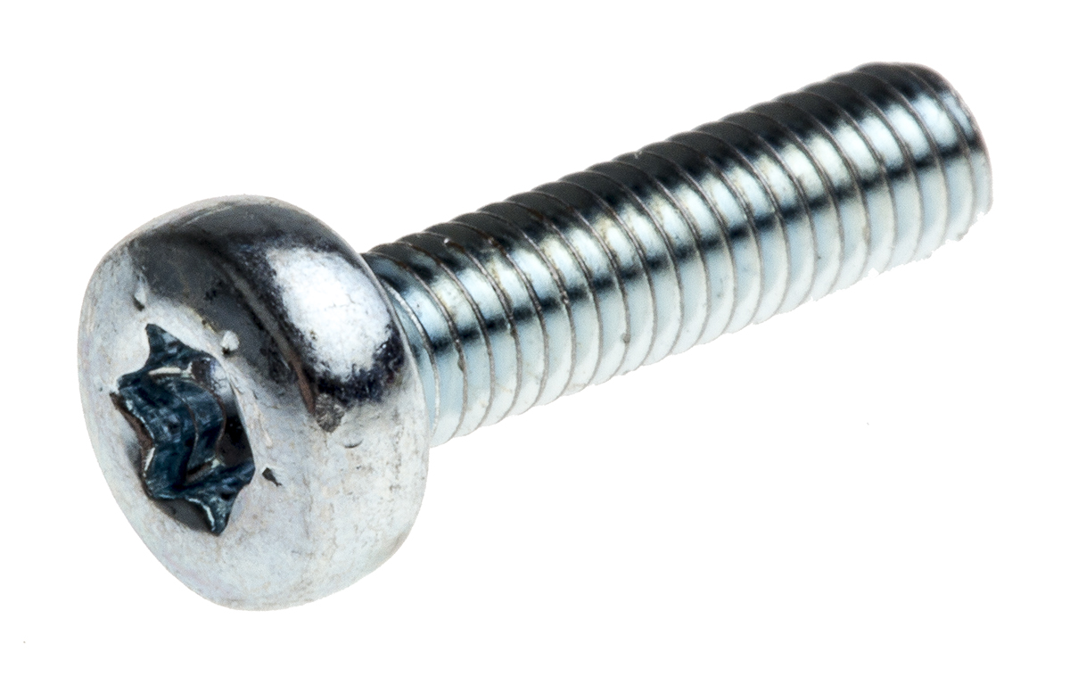 RS PRO Torx M3 Pan Steel Machine Screws x 12.0mm