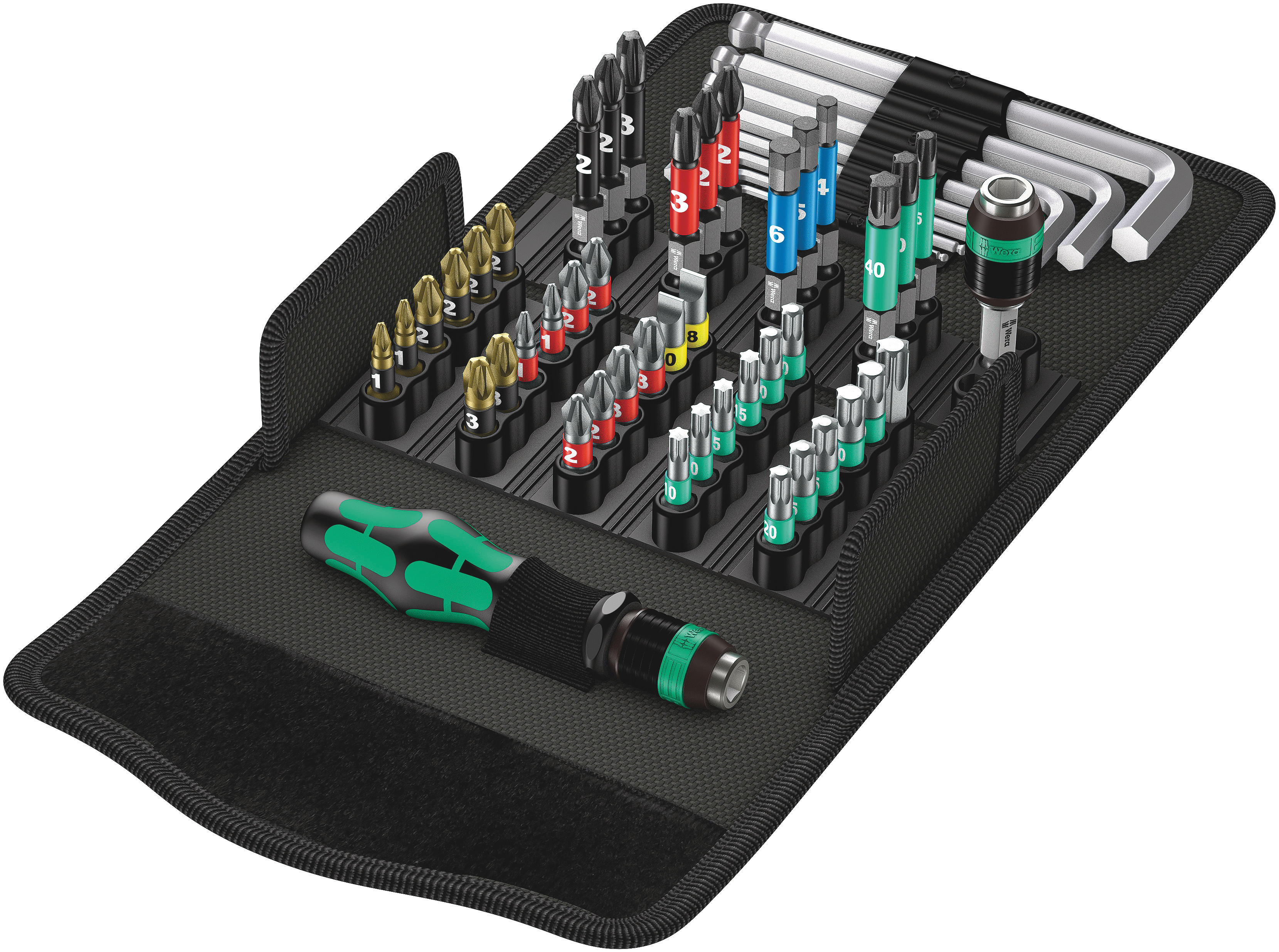 Wera Driver Bit Set 52 Pieces, Hexagon, Phillips, Pozidriv, Slotted, Torx