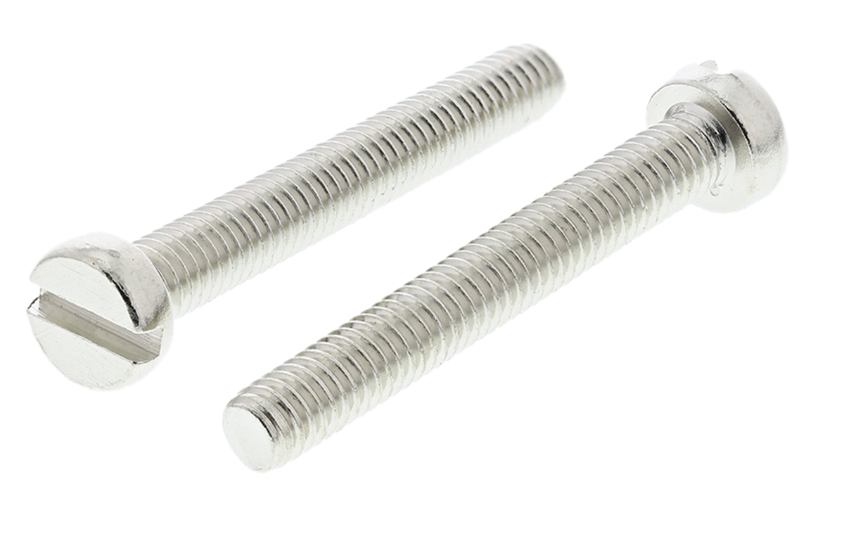 RS PRO Slot M4  Cheese Head Brass Machine Screws DIN 84 x 30.0mm