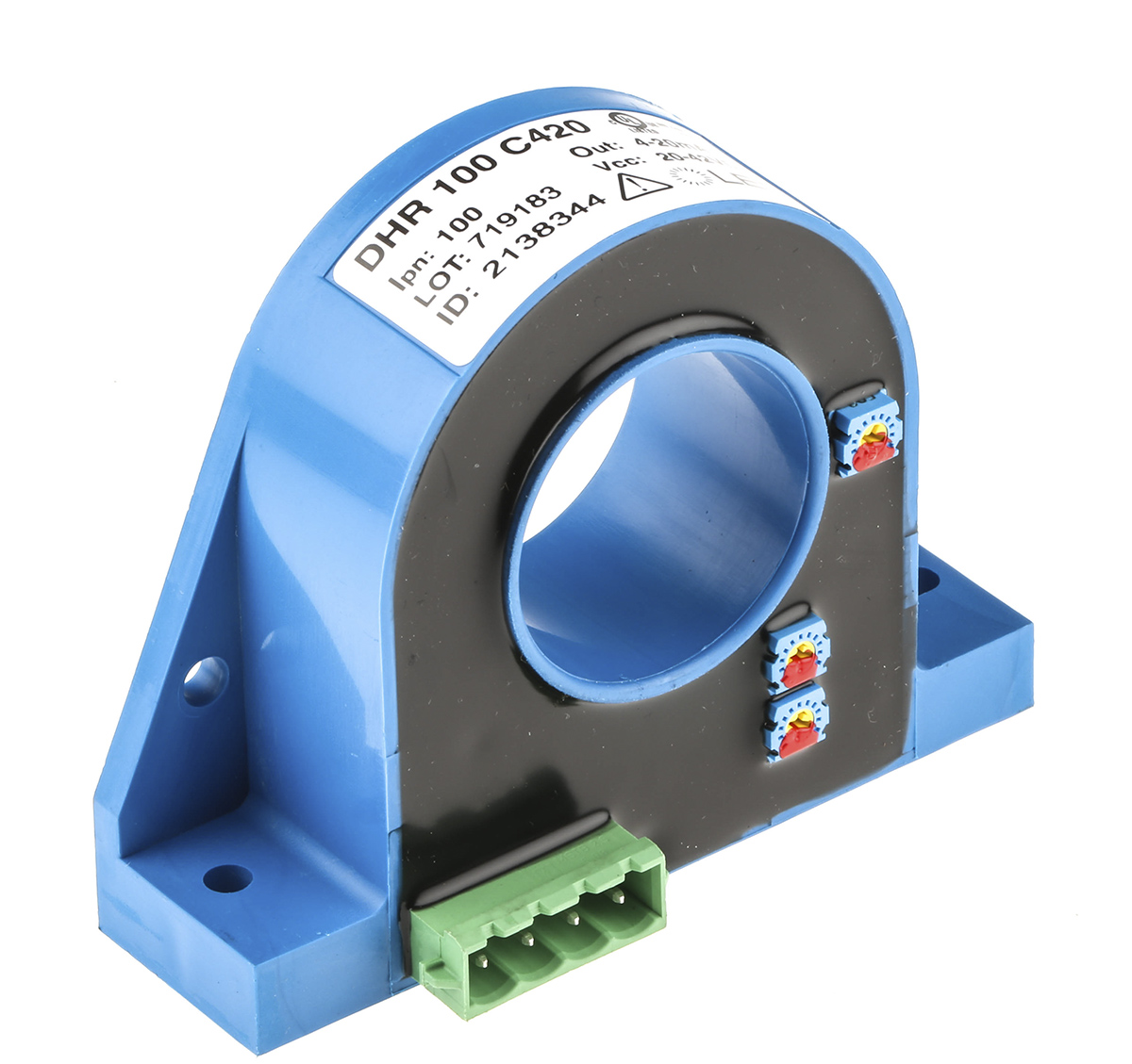 LEM DHR Series Current Transformer, 100A Input, 100:1, 4 → 20 mA Output, 32mm Bore, 20 → 50 V dc
