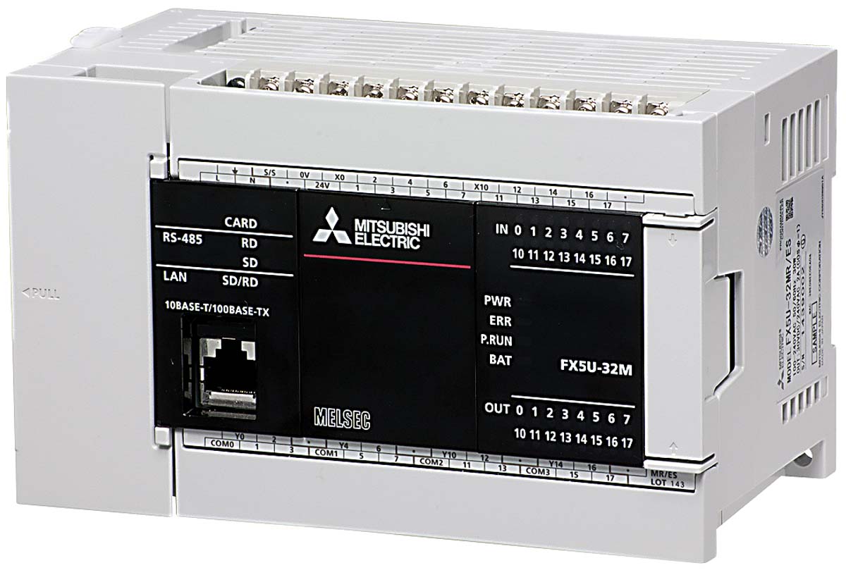 Mitsubishi FX5U Series PLC CPU for Use with MELSEC IQ-F Series IQ Platform-Compatible PLC, Relay, Transistor Output,