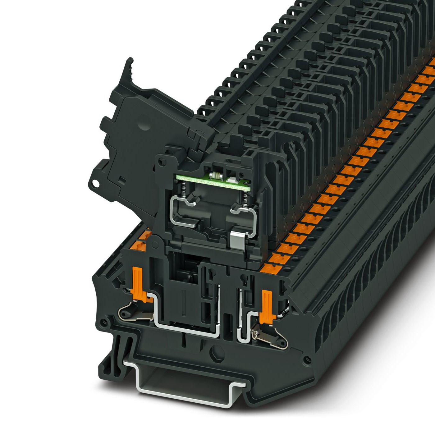 Phoenix Contact 1088743 PTV Series Black, Push In Termination, Fused