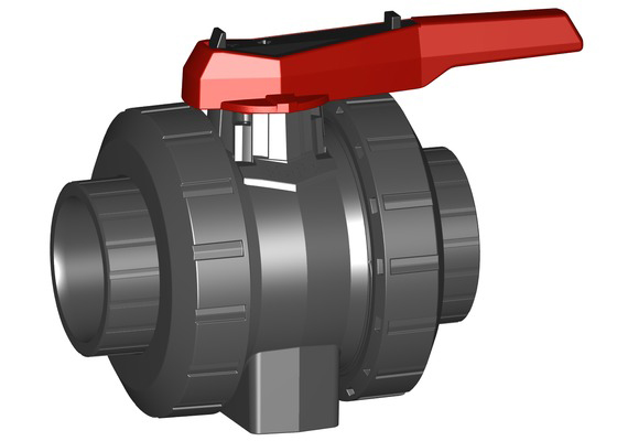 Georg Fischer PVC-U 2 Way, Ball Valve, Solvent Cement Socket, 2in, 16bar Operating Pressure