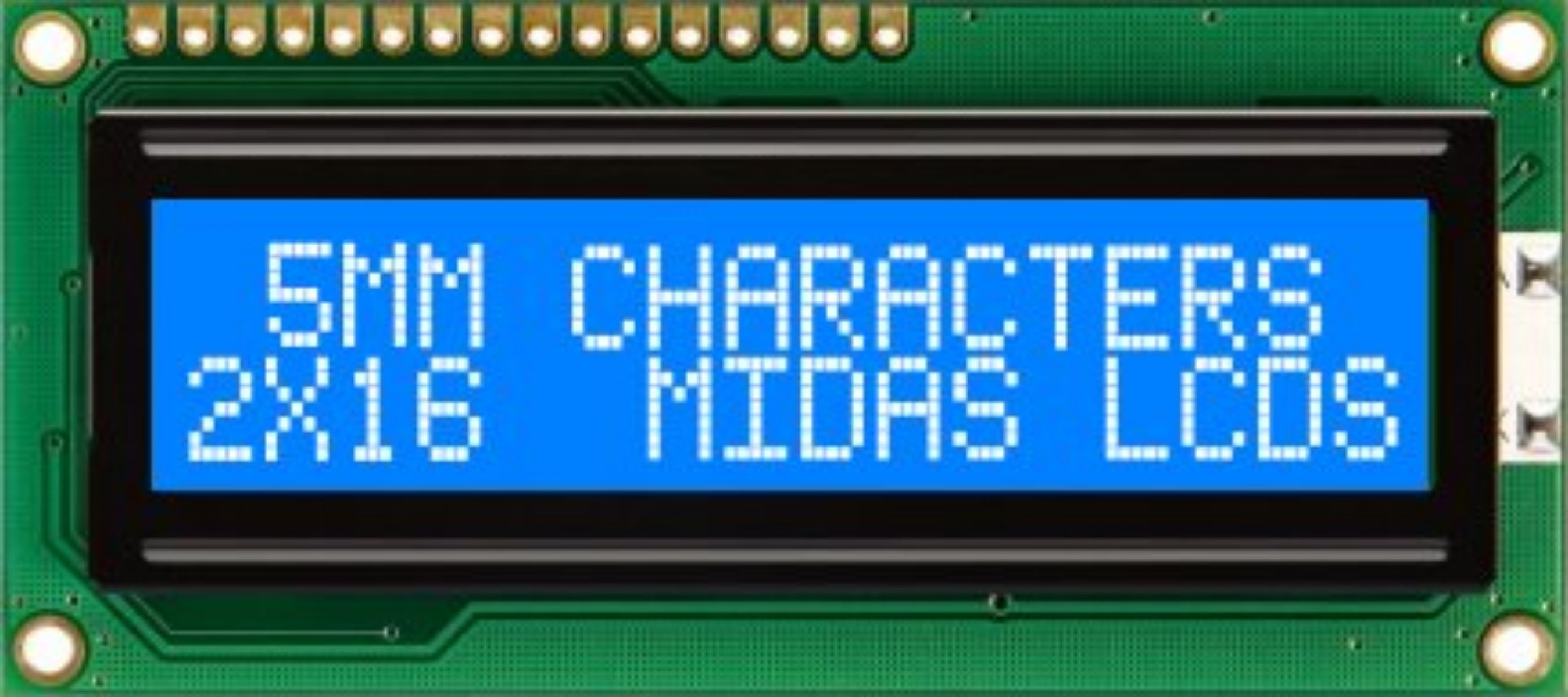 Midas MC21605C6WK-BNMLW-V2 Alphanumeric LCD Alphanumeric Display, 2 Rows by 16 Characters