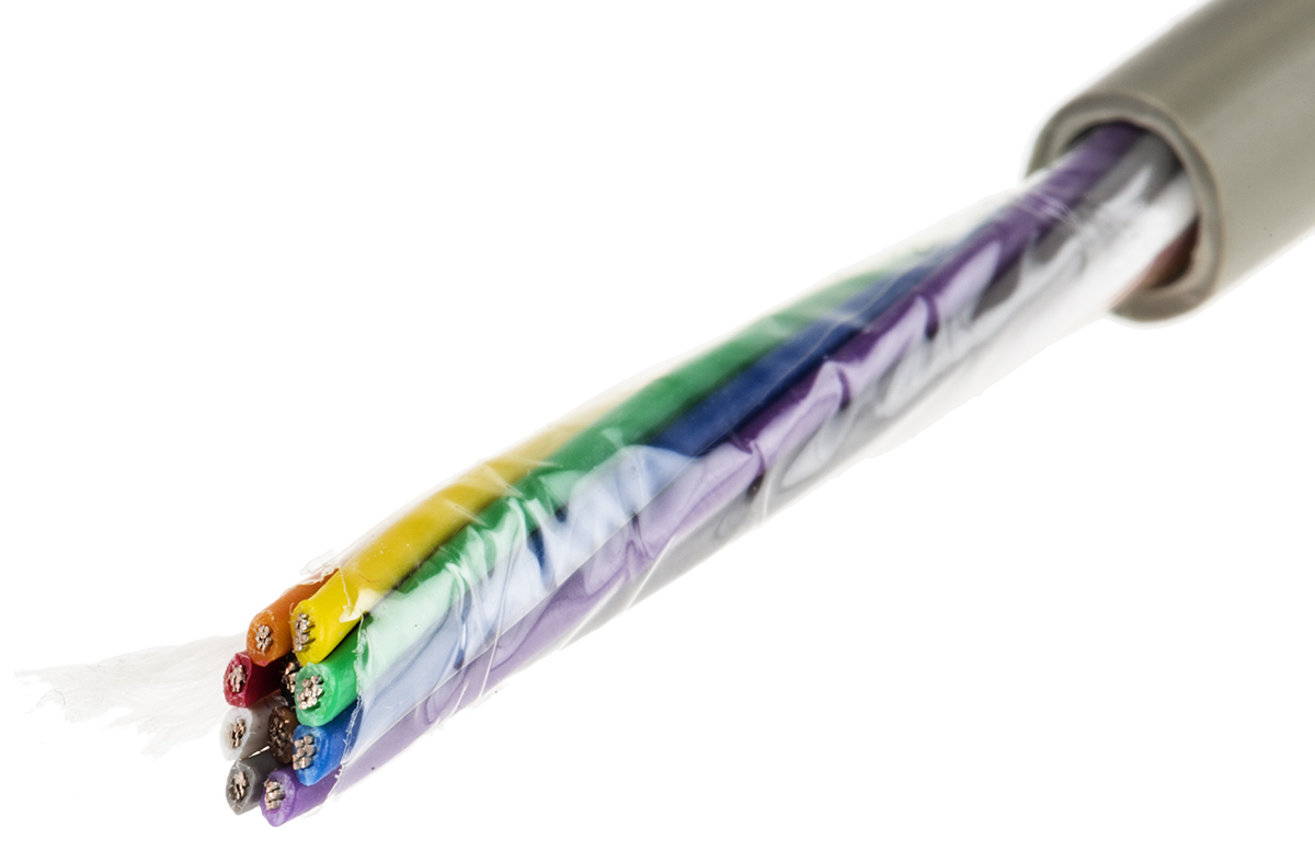 Alpha Wire ProTekt Series Data Cable, 10 Cores, 0.23 mm², Unscreened, 24 AWG, 50m, Unshielded Shield