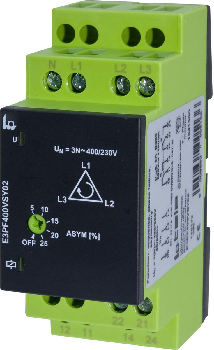 Tele Phase, Voltage Monitoring Relay, 3 Phase, DPDT, Maximum of 400 V, DIN Rail