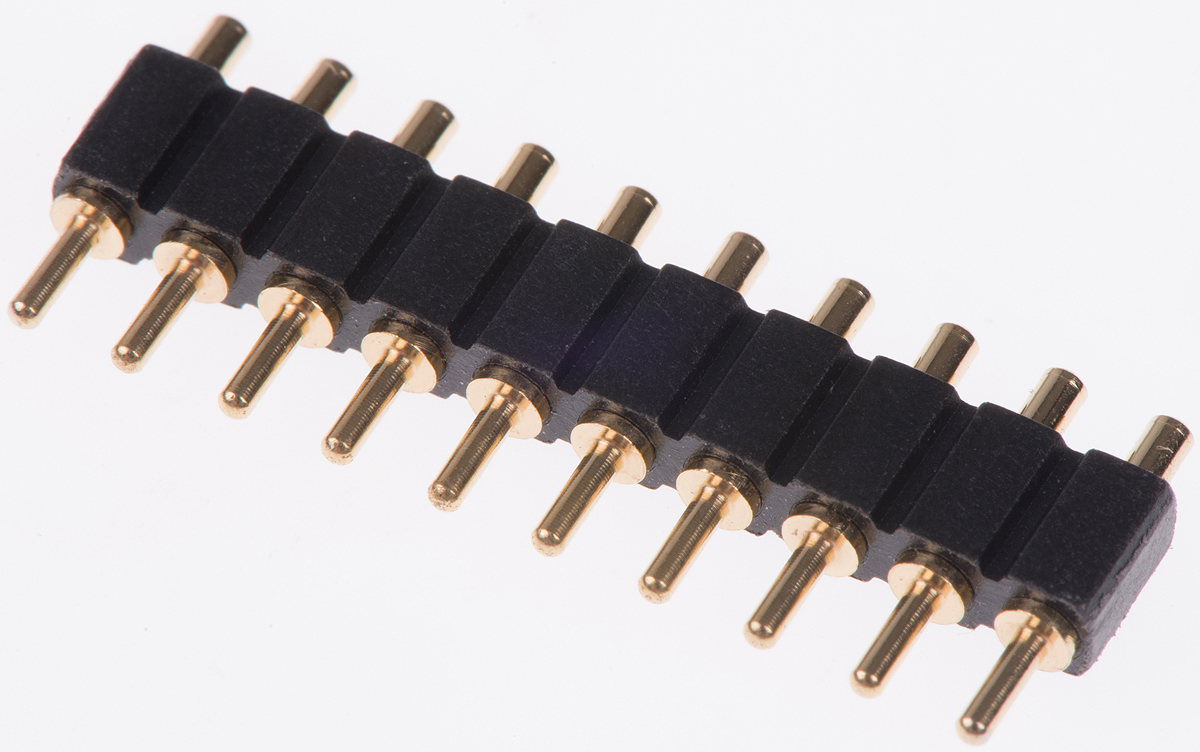 Preci-Dip 811 Series Straight Through Hole Spring Loaded Connector, 10 Contact(s), 2.54 mm Pitch, 1 Row, Shrouded