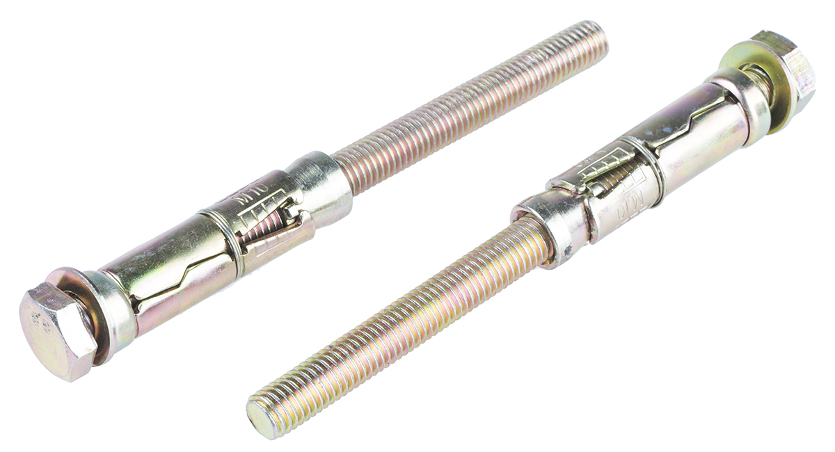 RS PRO Carbon Steel Shield Anchor Loose Bolt M10 x 60mm, 16mm Fixing Hole