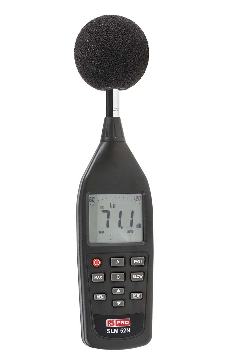 RS PRO SLM52N Sound Level Meter, 30dB to 130dB, 8kHz max