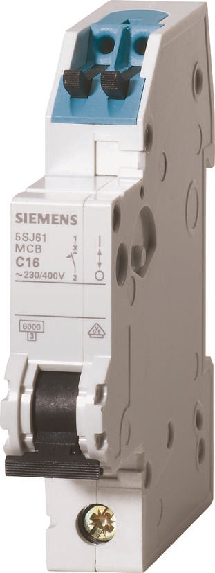 Siemens Sentron 5SJ6 MCB, 2P, 16A Curve B, 230V AC, 60V DC, 6 kA Breaking Capacity