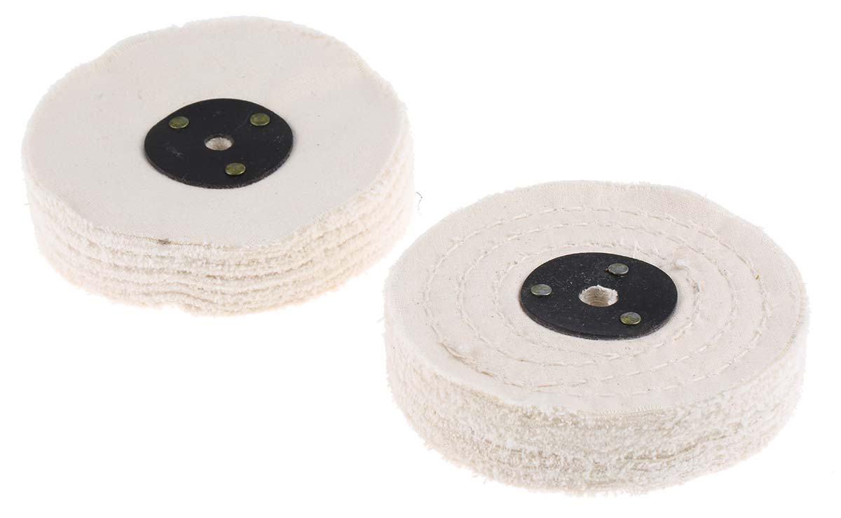 RS PRO 54g Polishing Kit 4in Containing 100 mm x 2-Section Stitched Hard Buff, 100 mm x 50 mm Loose Fold Soft Buff,