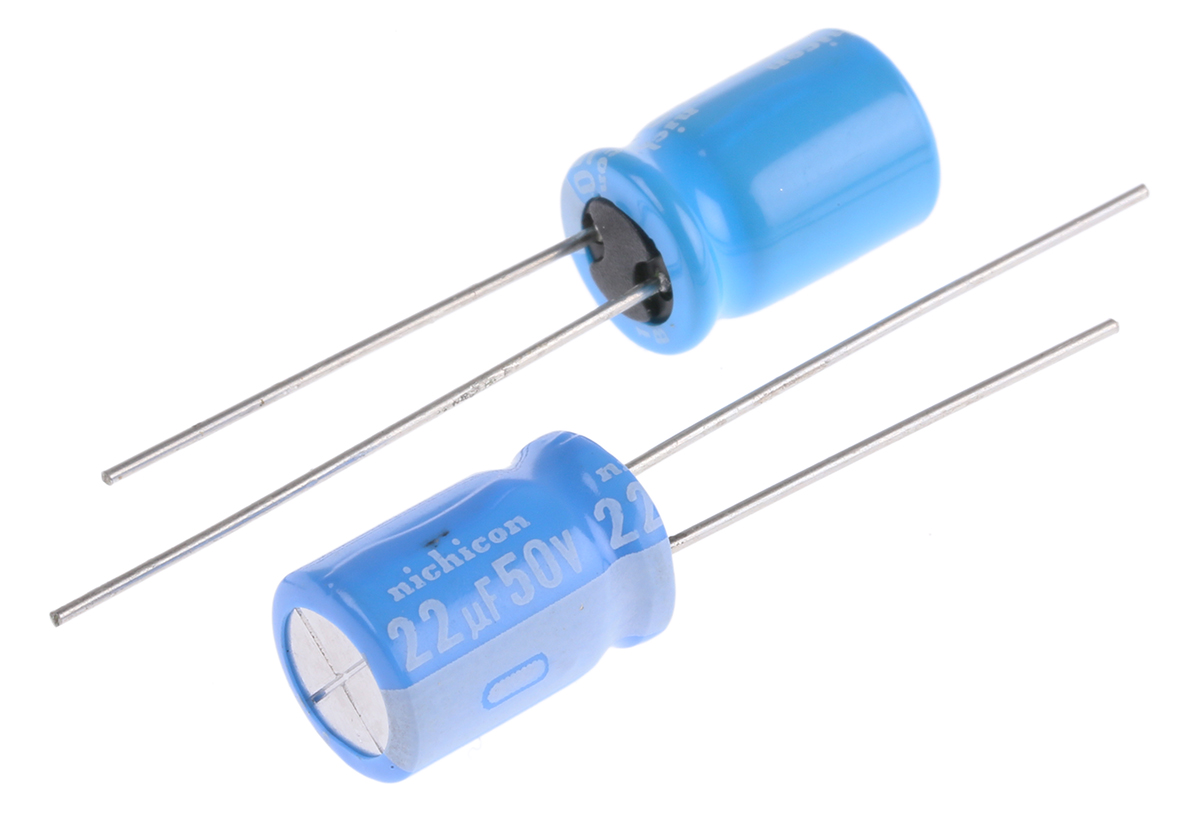 Nichicon 22μF Aluminium Electrolytic Capacitor 50V dc, Radial, Through Hole - UBT1H220MPD8