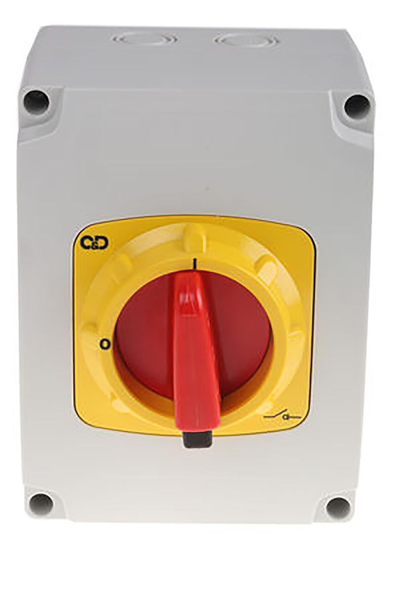 Craig & Derricott 3P Pole Isolator Switch - 40A Maximum Current, 15kW Power Rating, IP65
