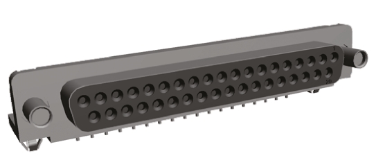 TE Connectivity Amplimite HD-20 37 Way Right Angle Through Hole D-sub Connector Socket, 2.75mm Pitch, with 4-40 UNC