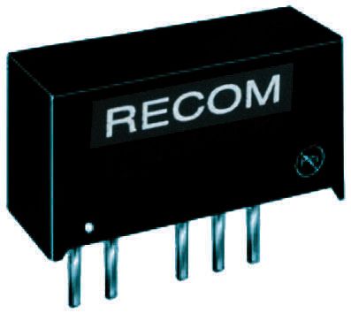 Recom RB DC-DC Converter, 12V dc/ 84mA Output, 4.5 → 5.5 V dc Input, 1W, Through Hole, +85°C Max Temp -40°C Min