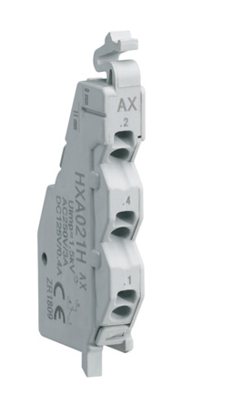 Hager Auxiliary Contact, 2 Contact, 1NC + 1NO, Plug In HXA