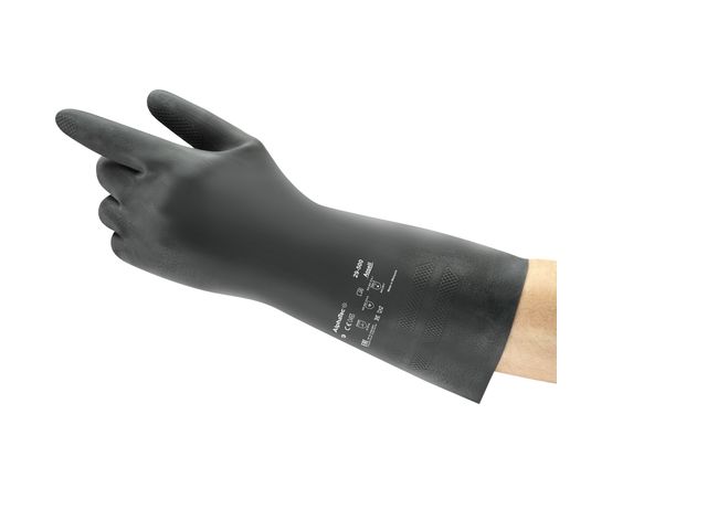 Ansell AlphaTec Black Latex Glove, Size 10