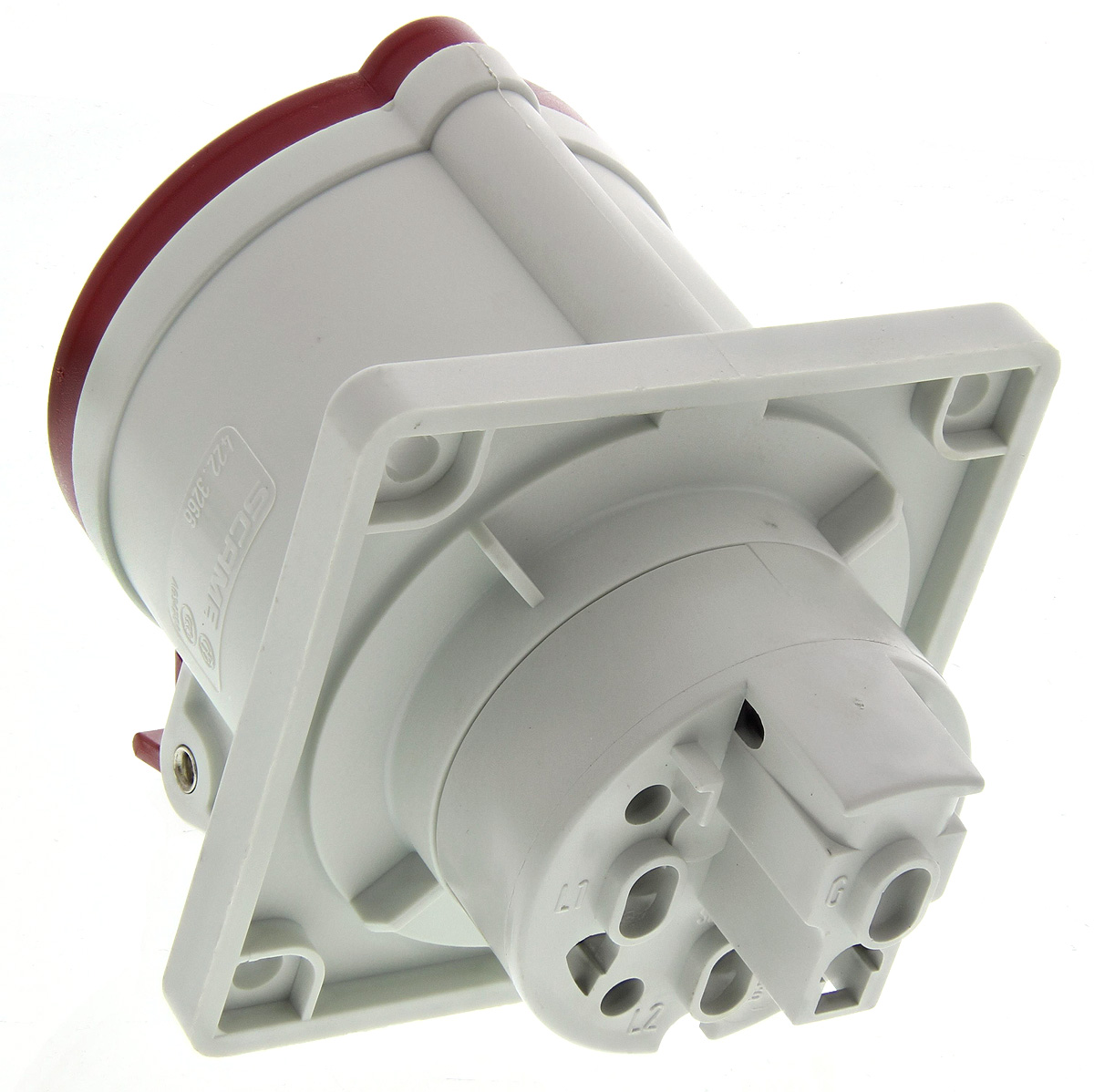 Scame IP44 Red Panel Mount 3P + E Industrial Power Socket, Rated At 32A, 415 V