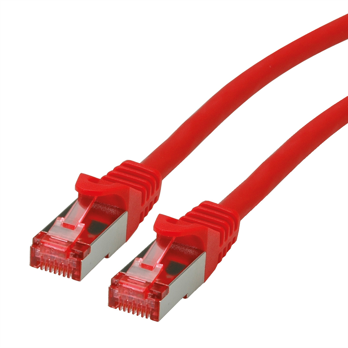 Roline, 1.5m Cat6a, Red RJ45 to Male RJ45 Male, S/FTP, Terminated LSZH Sheath