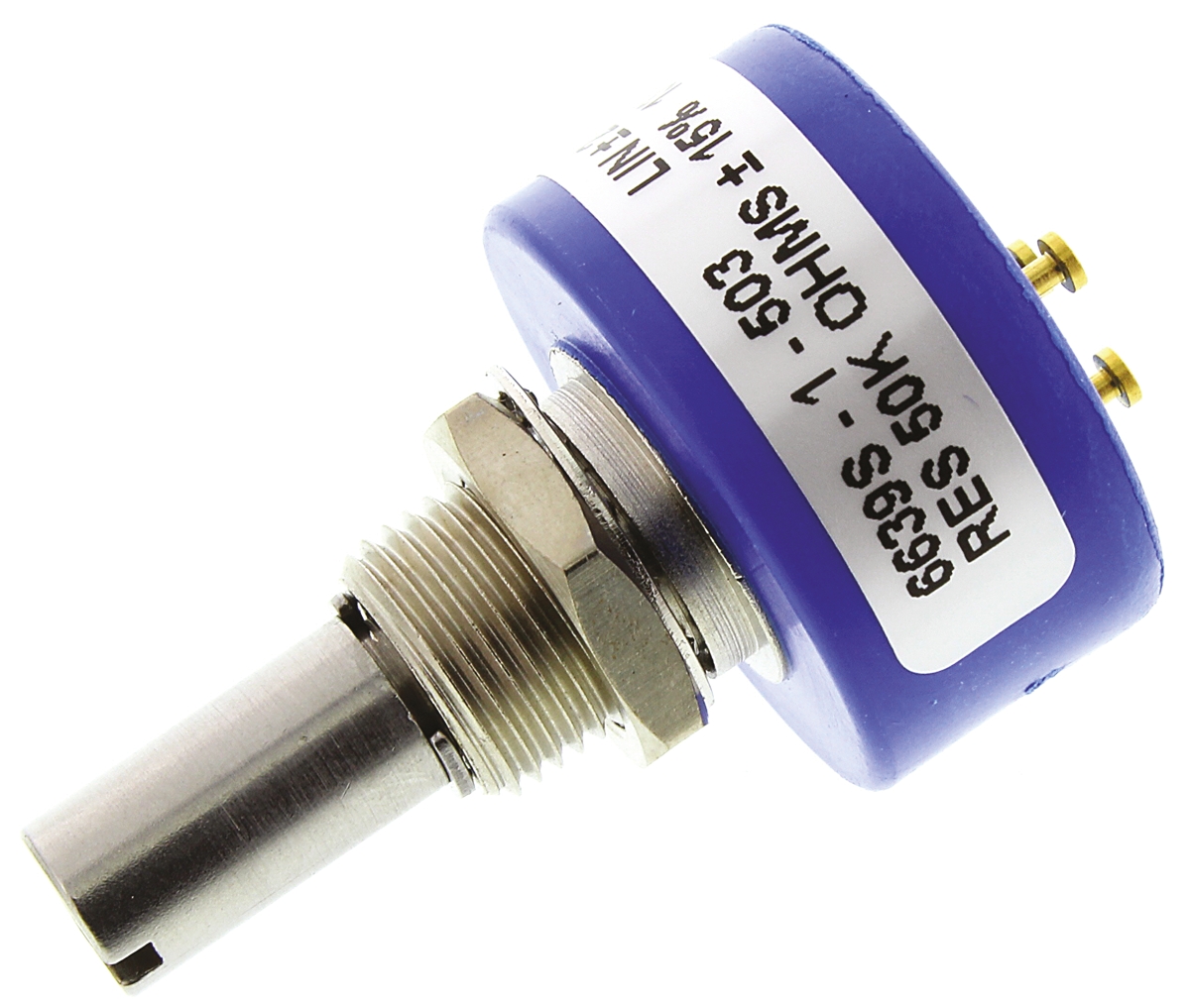 Bourns 6639 50kΩ Rotary Potentiometer Continuous-Turns 1-Gang Panel Mount, 6639S-1-503