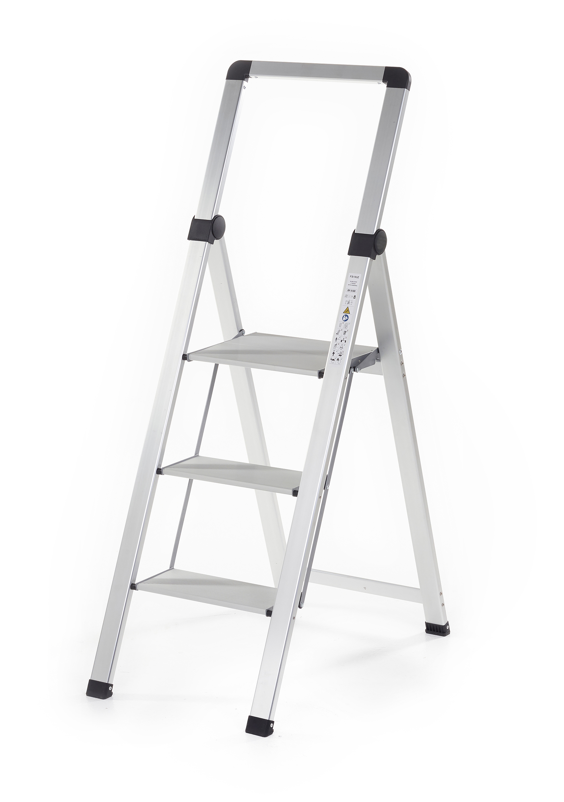 RS PRO 3 Tread Aluminium Steps 680mm Platform Height, Silver