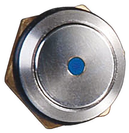 ITW Switches 48M Series Illuminated Push Button Switch, Latching, Panel Mount, 19.43mm Cutout, SPST, Blue LED, 48V dc,