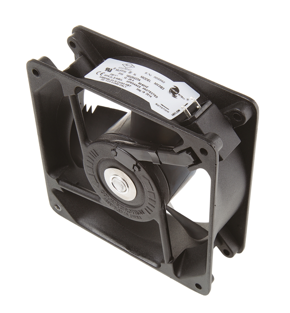 COMAIR ROTRON Muffin Series Axial Fan, 230 V ac, AC Operation, 196m³/h, 20W, 140mA Max, 120 x 120 x 38mm