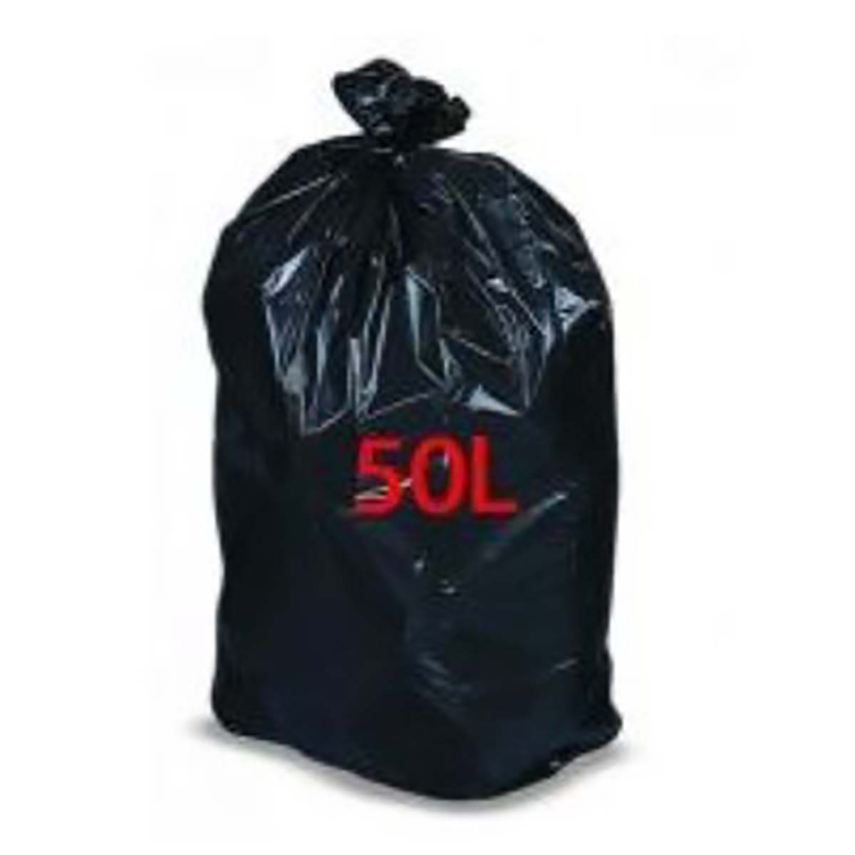 TAP France Black High Density Polyethylene Bin Bag, 50L Capacity, 14μm Thickness, 50 per Package