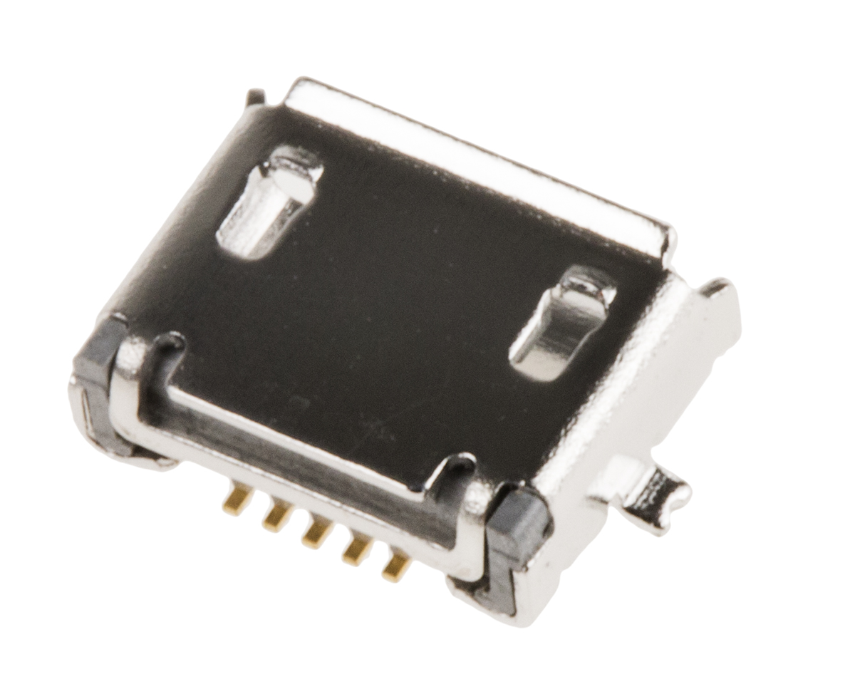 Amphenol Communications Solutions Right Angle, SMT, Socket Type Micro AB 2.0 USB Connector