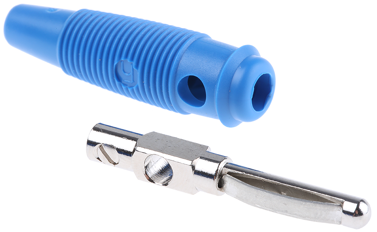Hirschmann Test & Measurement Blue Male Banana Plug - Screw, 60V dc