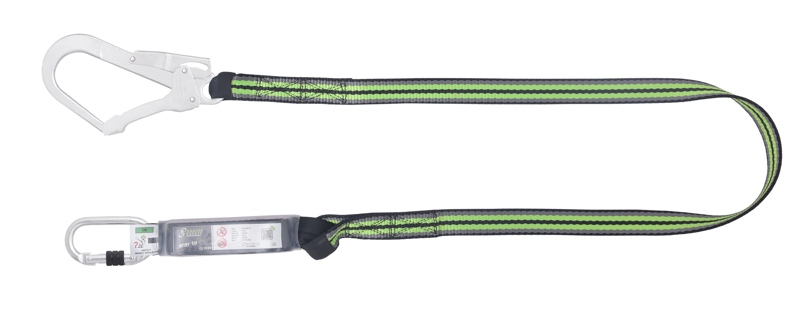 KRATOS SAFETY 1.8m Safety Rope Lanyard Screw Karabiner