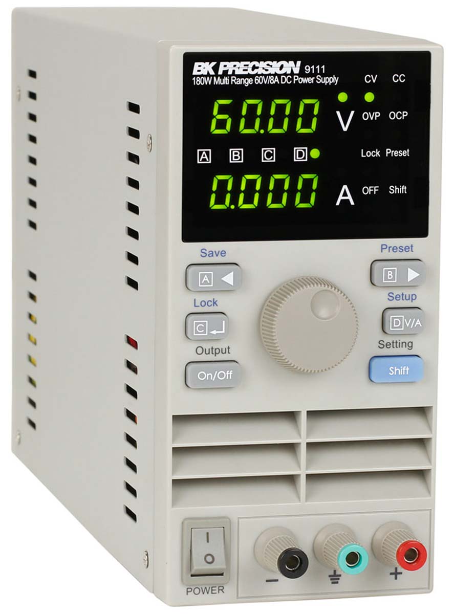 BK Precision 9111 Series Digital Bench Power Supply, 0 → 60V, 8A, 1-Output, 180W