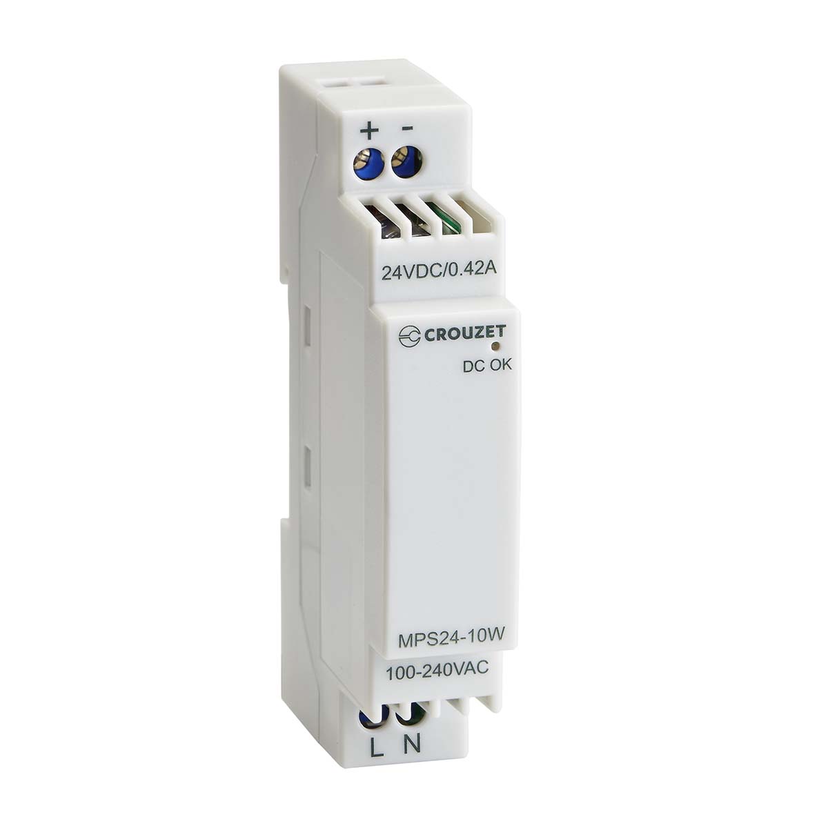 Crouzet Switched Mode DIN Rail Power Supply, 100V ac ac Input, 24V dc, 420mA Output