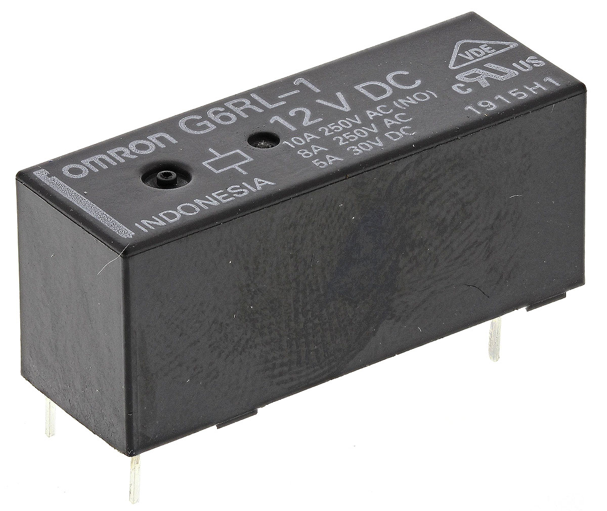 Omron PCB Mount Power Relay, 12V dc Coil, 10A Switching Current, SPDT