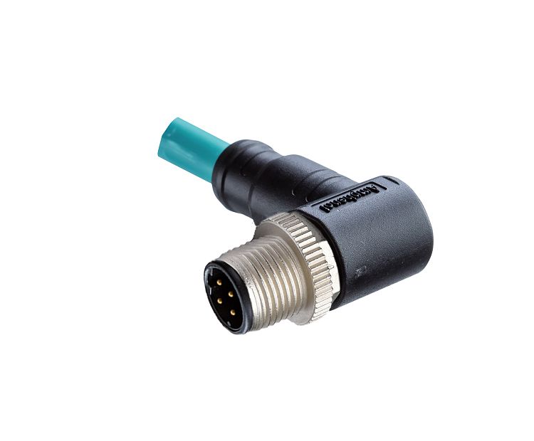 Amphenol Industrial Male 4 way M12 to Wire Lead Connector Cable, 5 m