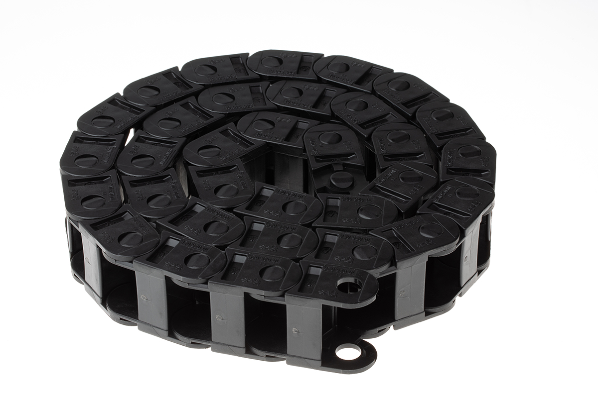 Igus 10, e-chain Black Cable Chain - Flexible Slot, W36 mm x D23mm, L1m, 28 mm Min. Bend Radius, Igumid G