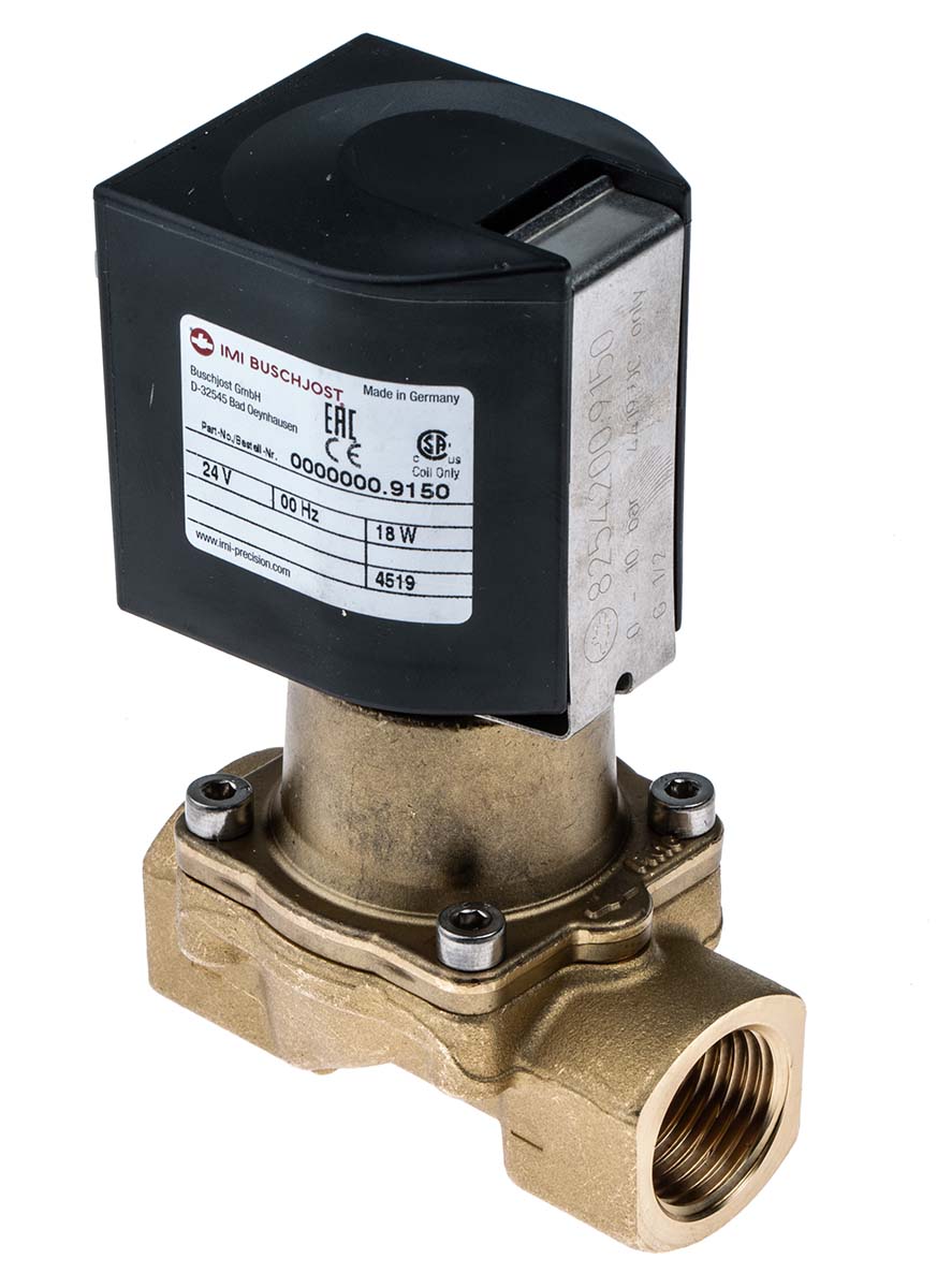 Buschjost Solenoid Valve 8254200.9151.02400, 2 Port, NC 1/2 in, 24 V, 1/2 in