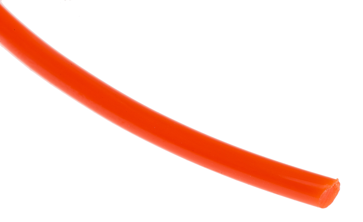 RS PRO 5m 3mm diameter Orange Round Polyurethane Belt for use with 20mm minimum pulley diameter