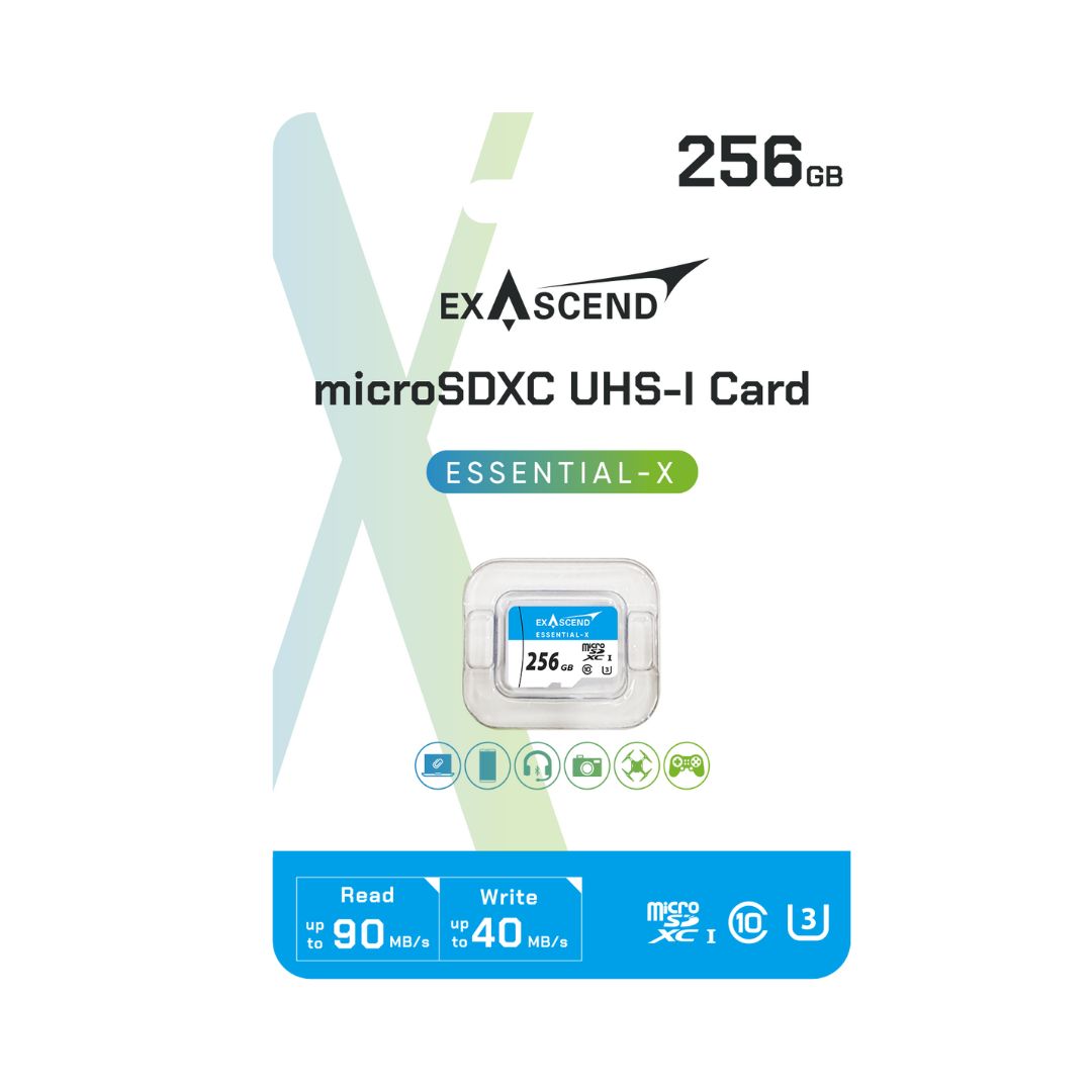 Exascend 256 GB MicroSDXC Micro SD Card, Class 10, UHS-1 (U3)