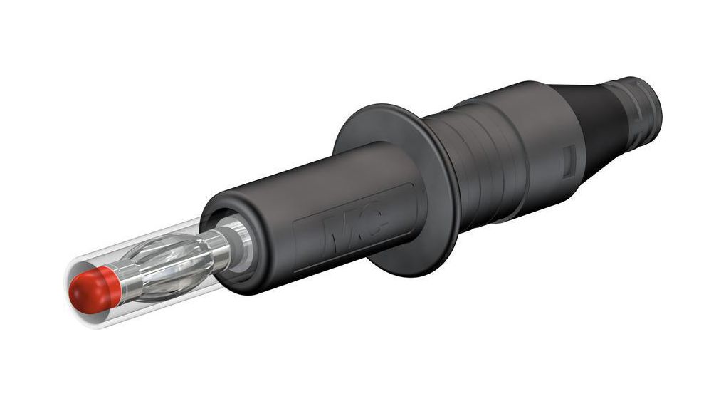 Staubli Black Plug Banana Plug, 4 mm Connector, Screw Termination, 32A, 600V, Nickel Plating