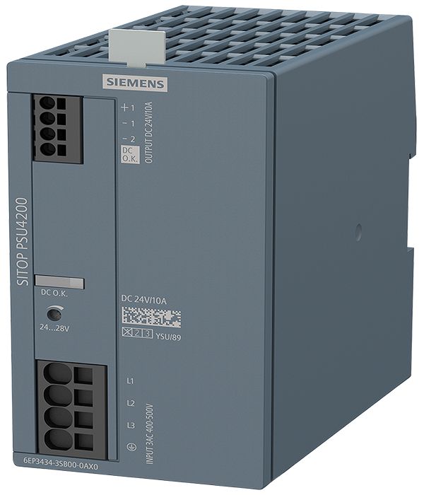Siemens SITOP PSU4200 24 V / 10 A DIN Rail Power Supply, 400 → 500V ac ac Input, 24V dc dc Output, 10A Output,