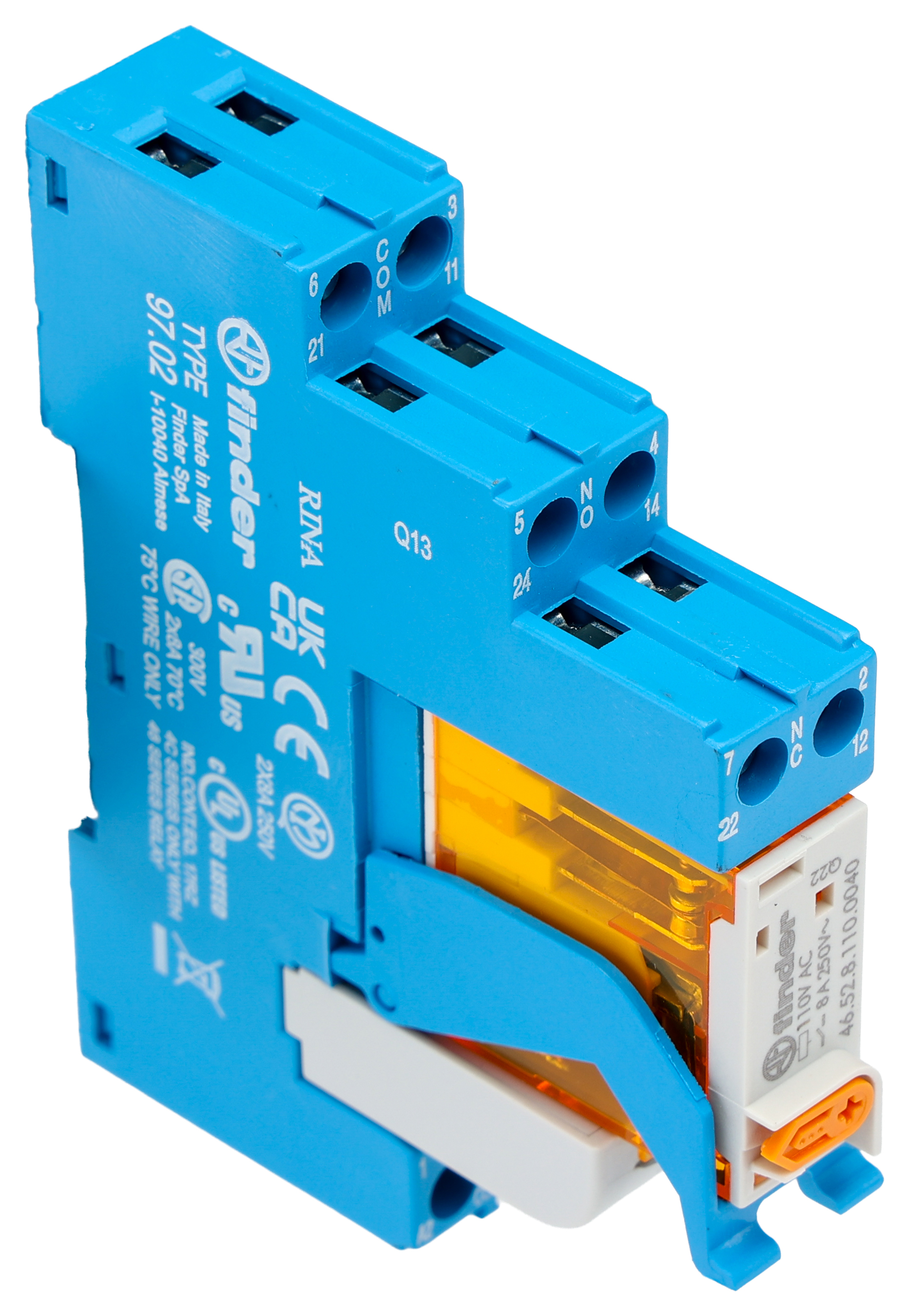 Finder 4C 250V ac DIN Rail Relay Socket, for use with 4C Series