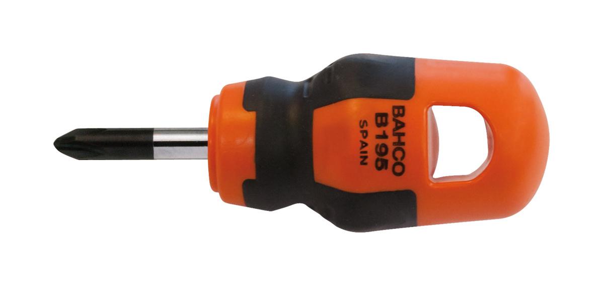 Bahco Phillips Stubby Screwdriver, PH2 Tip, 25 mm Blade, 85 mm Overall