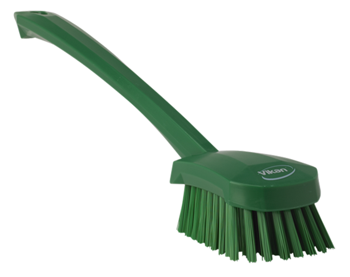 Vikan Hard Bristle Green Scrubbing Brush, 36mm bristle length, Polyester bristle material