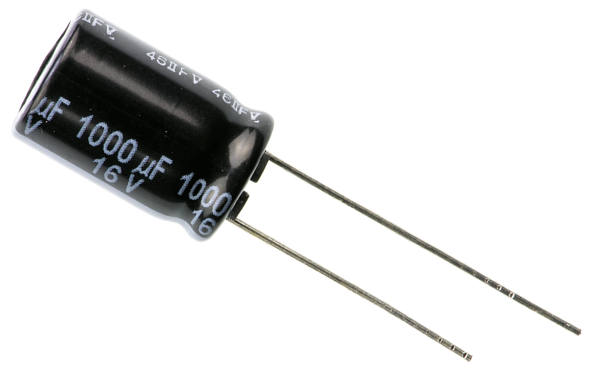 Panasonic 1000μF Aluminium Electrolytic Capacitor 16V dc, Radial, Through Hole - EEUFR1C102
