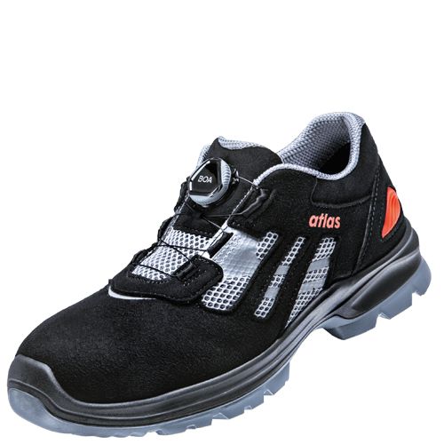 Atlas Safety Shoes Flash 3205 XP BOA Unisex Black/Grey Aluminium Toe Capped Safety Shoes, UK 10, EU 44