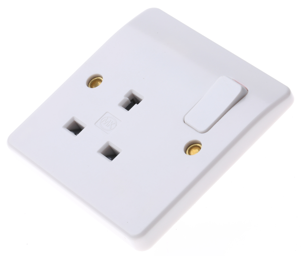 MK Electric Logic Plus White 1 Gang Plug Socket, 2 Poles, 13A, Indoor Use