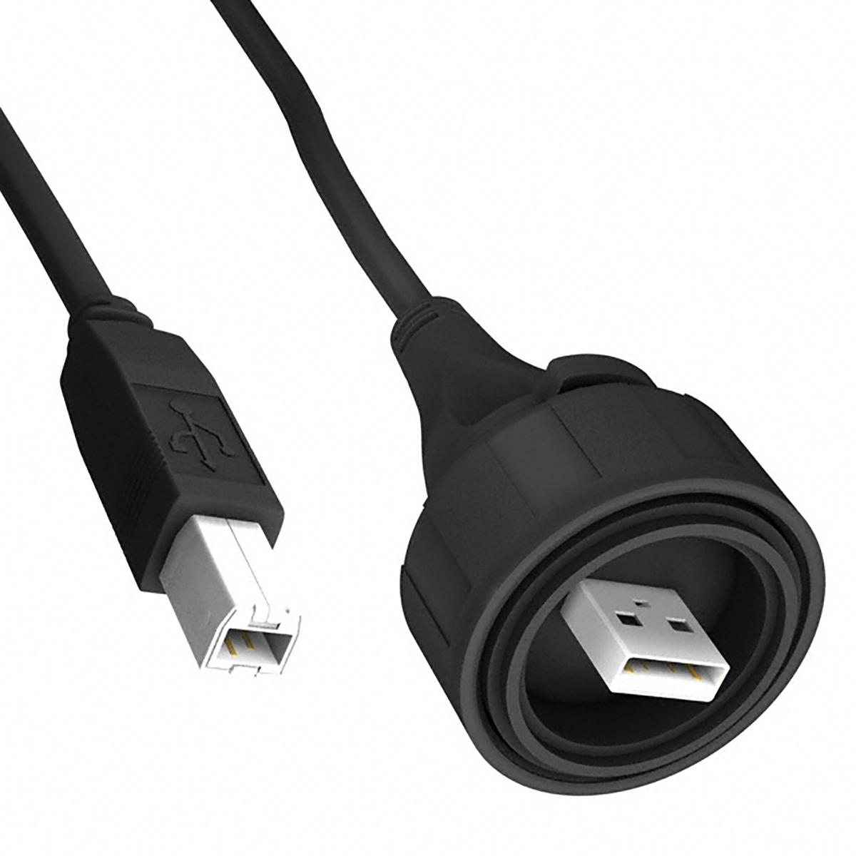 Bulgin USB 2.0, Male USB A to Male USB B, 3m