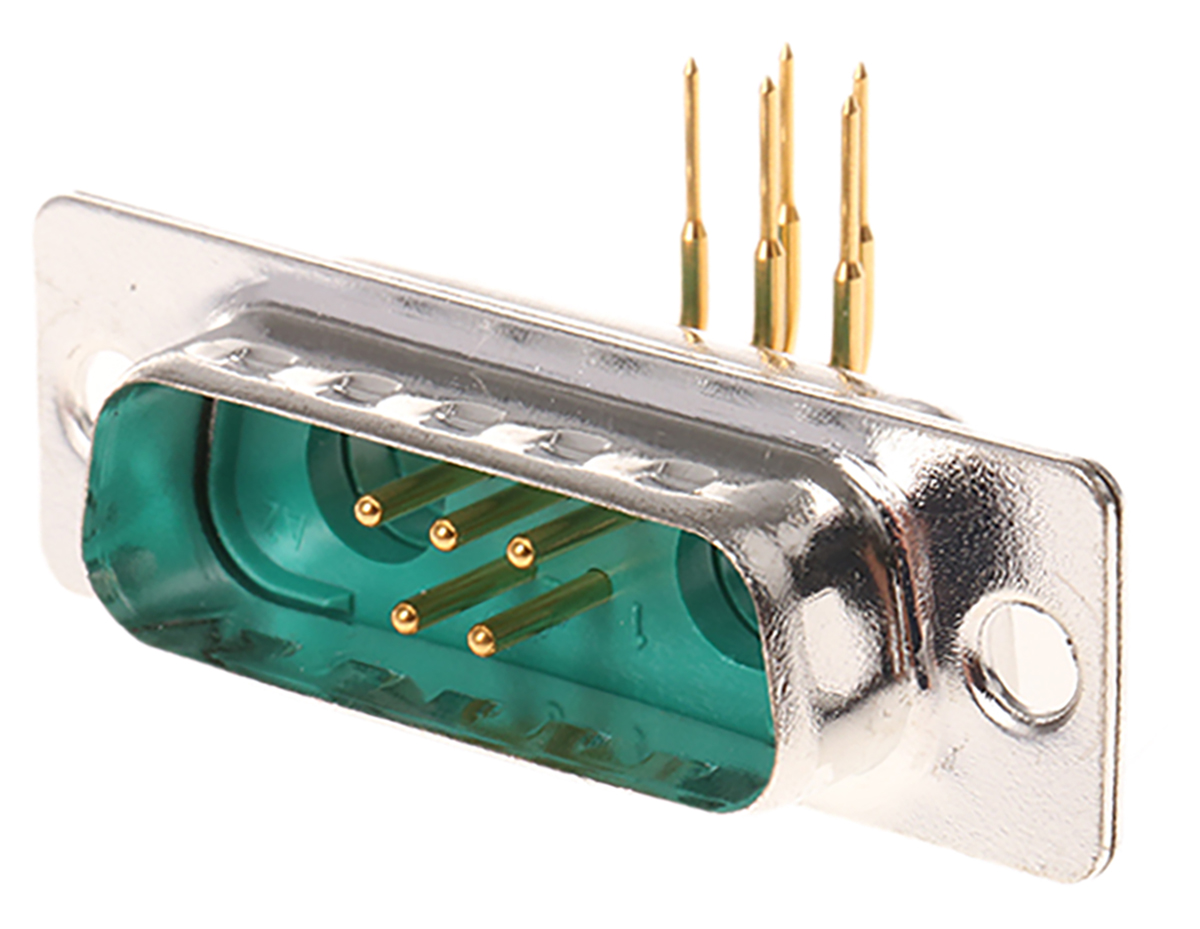 FCT from Molex FM 2 (Power/Coax), 5 (Signal) Way Right Angle Through Hole D-sub Connector Plug