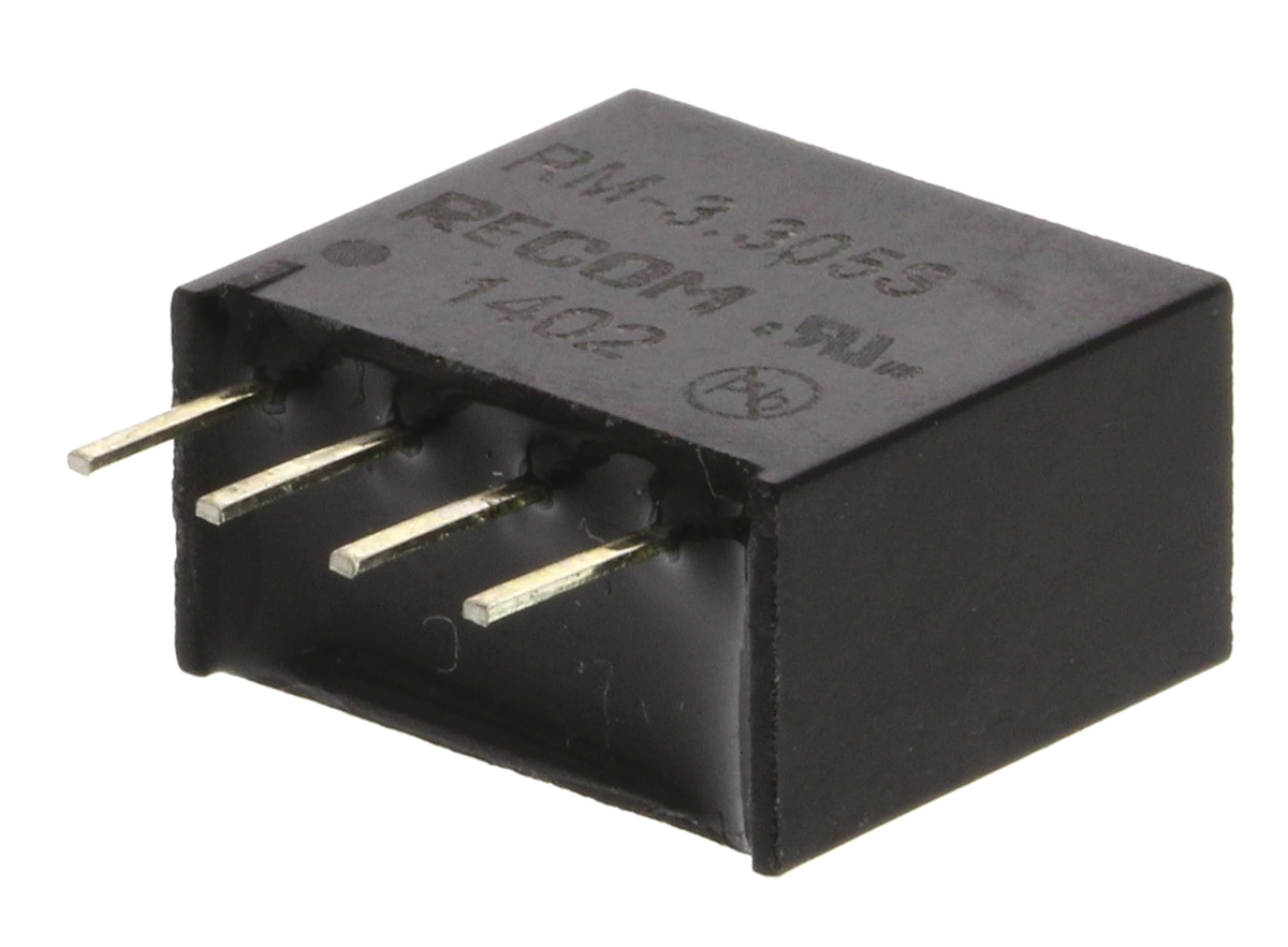 Recom RM DC-DC Converter, 5V dc/ 50mA Output, 2.97 → 3.63 V dc Input, 0.25W, Through Hole, +85°C Max Temp -40°C